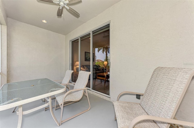 view of patio / terrace with ceiling fan