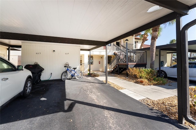 exterior space featuring a carport