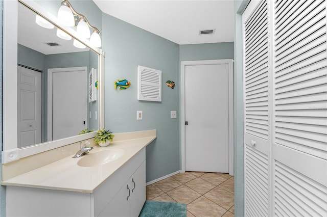 bathroom featuring vanity and tile patterned floors