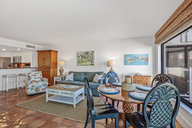 view of tiled living room