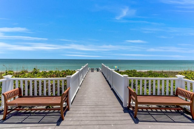 exterior space featuring a water view