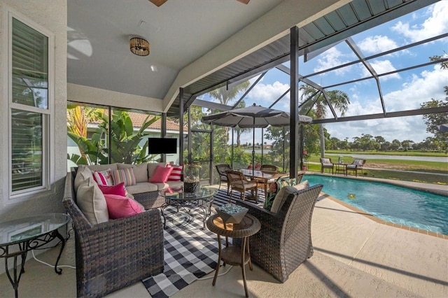 view of sunroom