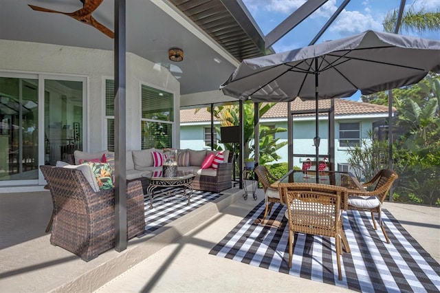 view of patio / terrace with an outdoor living space