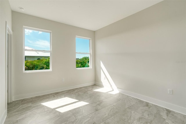 view of spare room