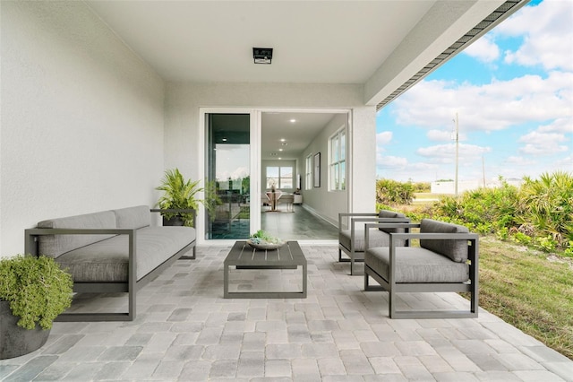 view of patio / terrace featuring an outdoor hangout area