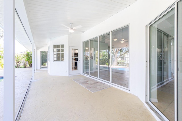 view of patio with ceiling fan