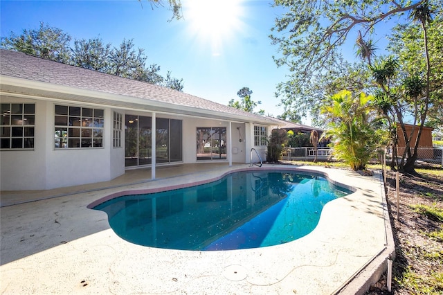 view of pool featuring a patio