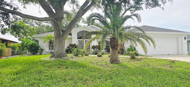 217 Rotonda Cir, Rotonda West, FL 33947 - view of front of house featuring an attached garage, driveway, and stucco siding