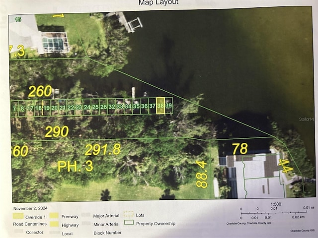 105 Crestview Dr, Englewood, FL 34223 - aerial overview of property's location featuring property boundaries highlighted