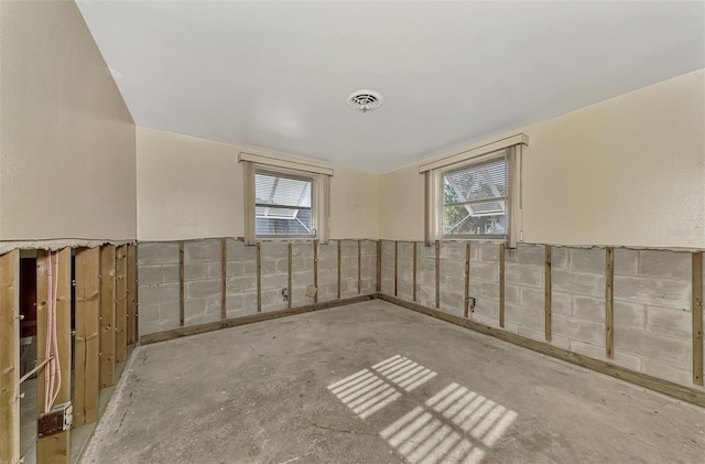 basement with plenty of natural light