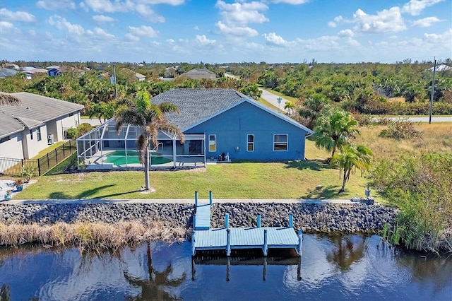 10083 Kansas City St, Port Charlotte, FL 33981 - dock with a water view and glass enclosure
