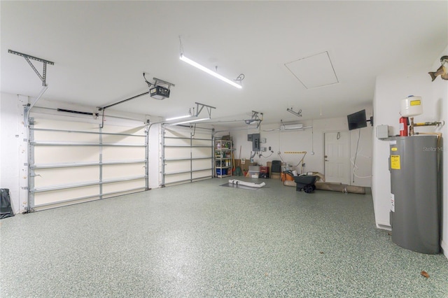110 Abercrombie Ave, Englewood, FL 34223 - garage featuring water heater, a garage door opener, and electric panel