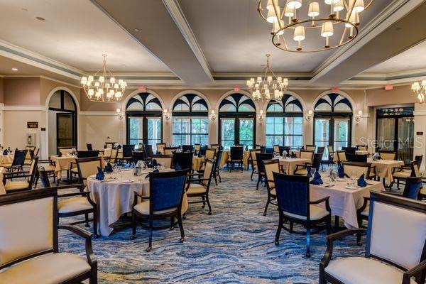 dining area featuring ornamental molding