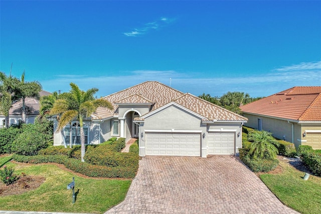 view of front of house with a garage