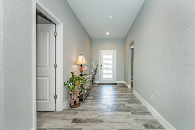 entryway featuring light hardwood / wood-style flooring