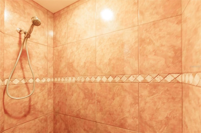 room details featuring a tile shower