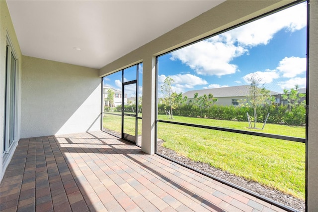 view of unfurnished sunroom