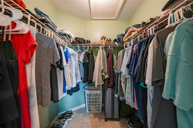 view of walk in closet