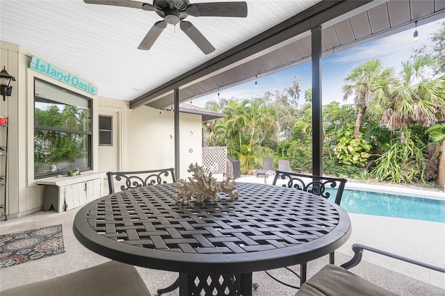 view of patio / terrace featuring ceiling fan