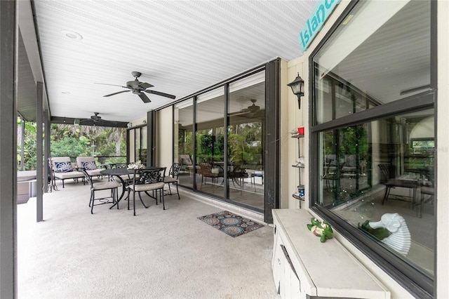 view of patio with ceiling fan