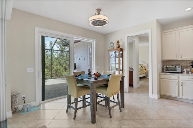 view of tiled dining room