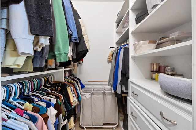 view of walk in closet