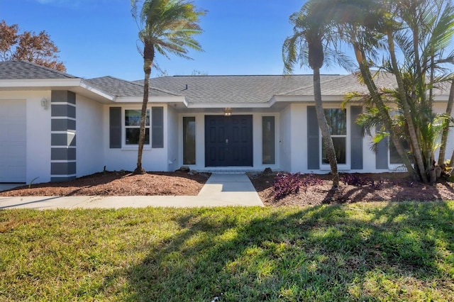 ranch-style home with a front yard