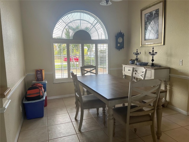 view of tiled dining space