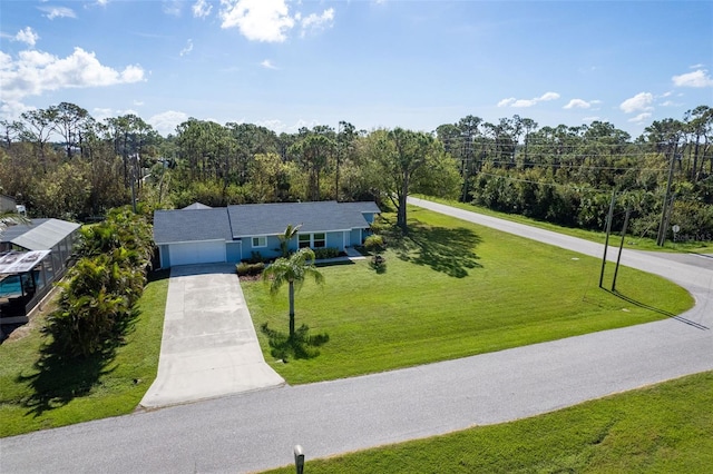 exterior space featuring a front lawn