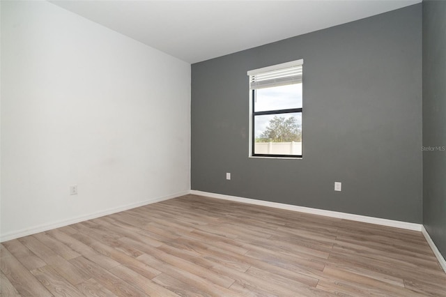 empty room featuring light wood-type flooring