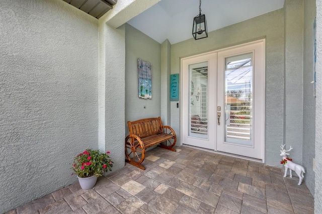 doorway to property with french doors