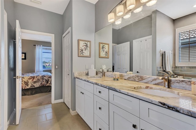 bathroom featuring vanity and tile patterned floors