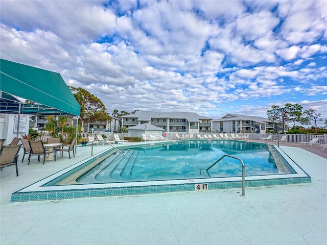 view of pool featuring a patio area