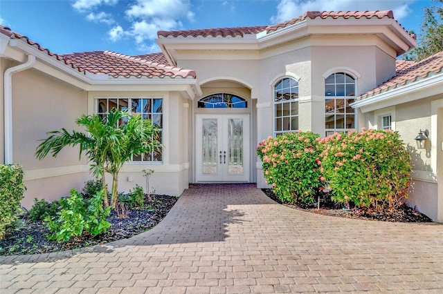 entrance to property with french doors