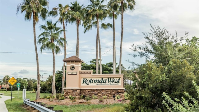 view of community sign