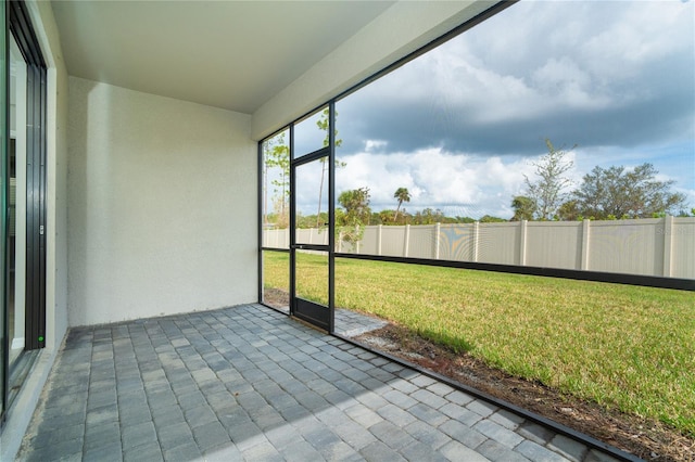 view of unfurnished sunroom