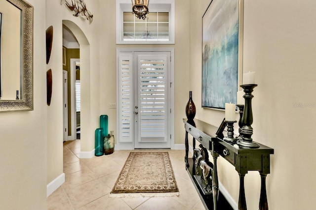 view of tiled foyer