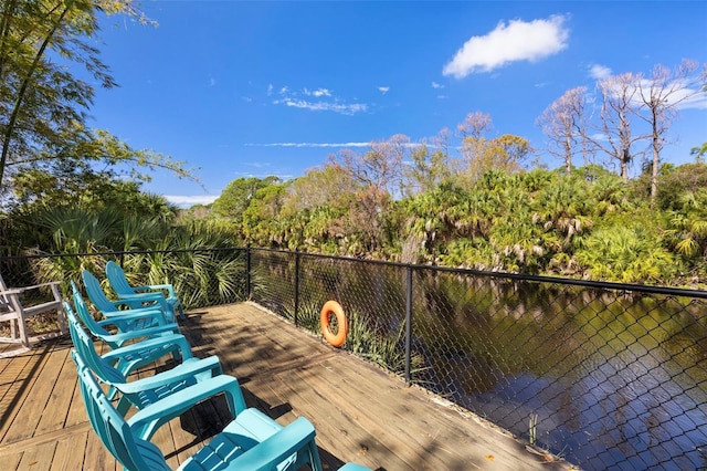 dock area with a deck