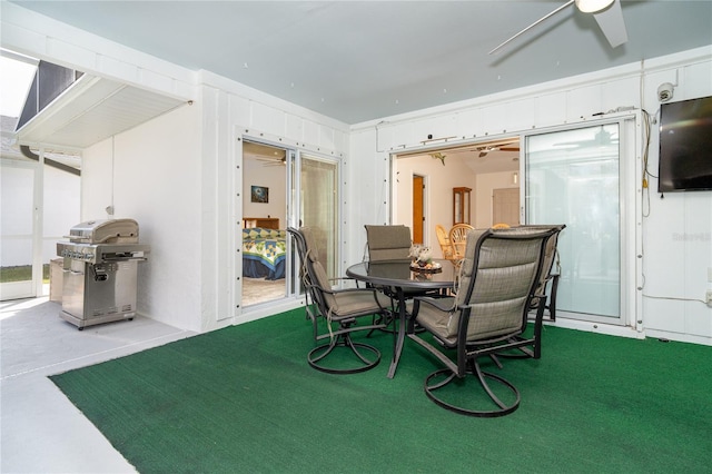 view of carpeted dining room