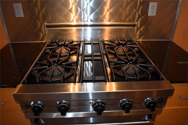 interior details with stove