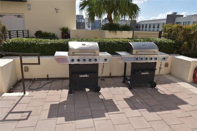 view of patio featuring area for grilling and grilling area