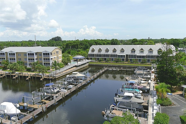 exterior space featuring a water view