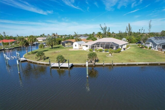 exterior space featuring a water view