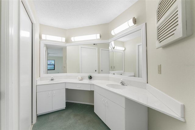 bathroom featuring vanity and a textured ceiling