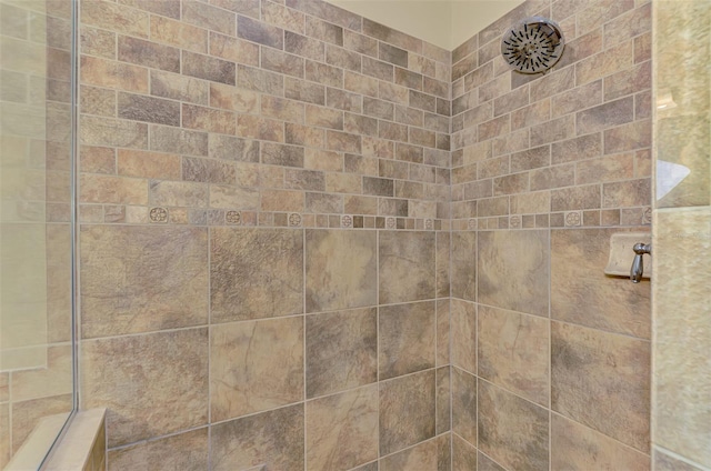 interior details featuring tiled shower