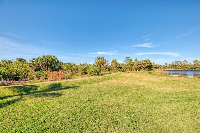 view of yard featuring a water view