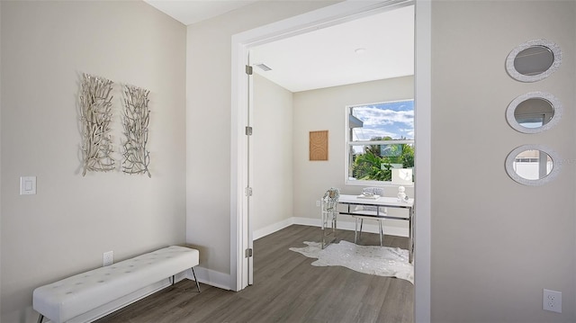 bathroom featuring hardwood / wood-style flooring