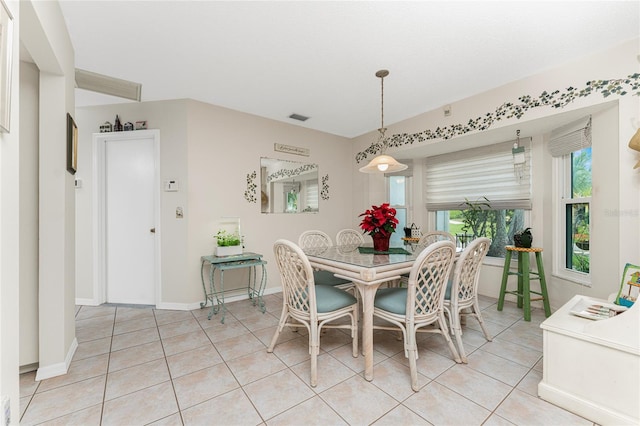 view of tiled dining room