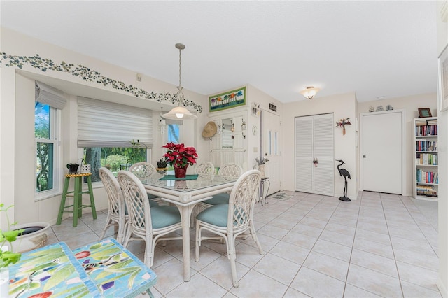 view of tiled dining space