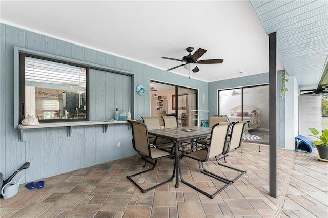 view of patio with ceiling fan